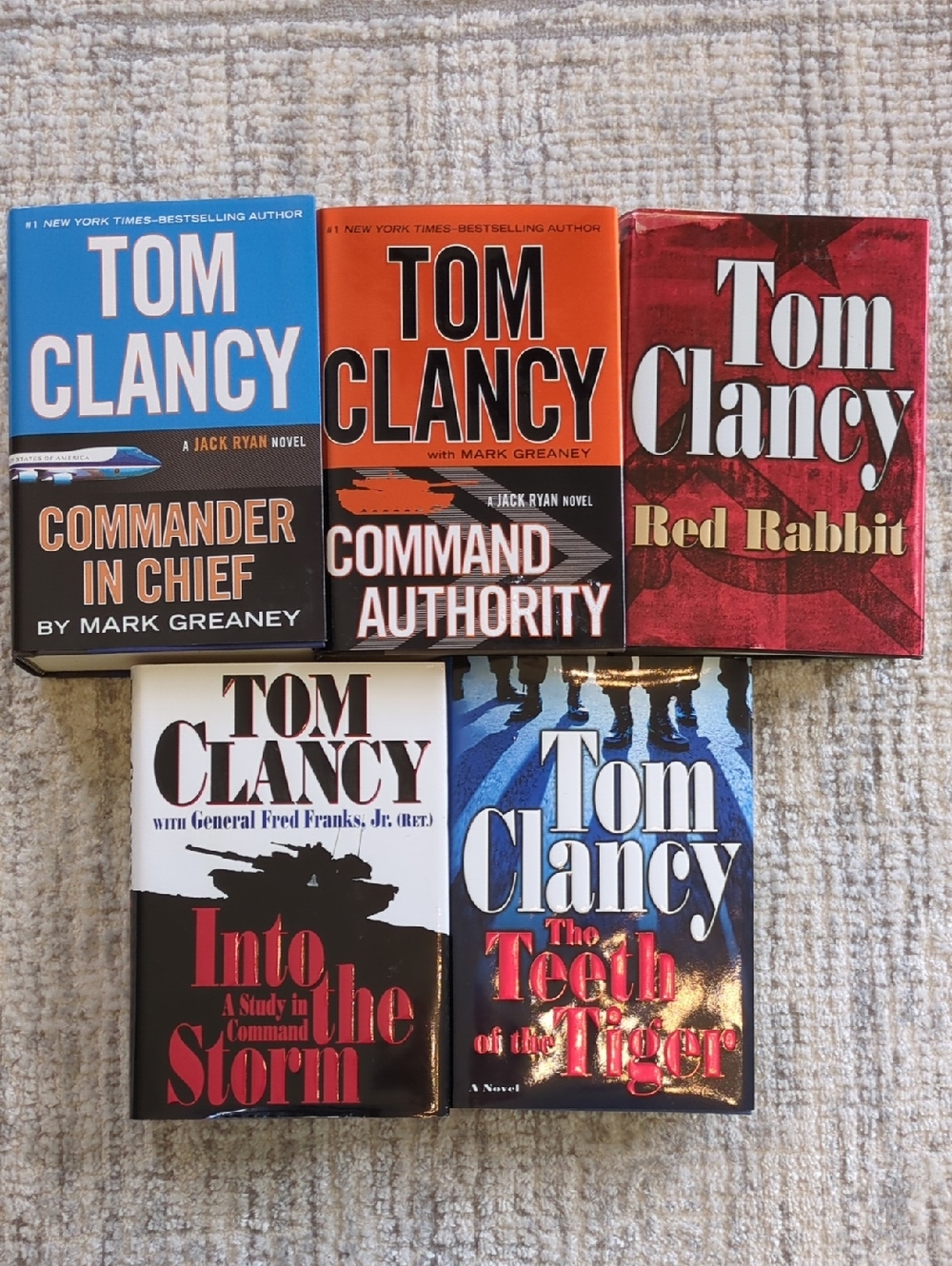 Tom Clancy Hardcover Set Of 5 - 2 Jack Ryan Novels